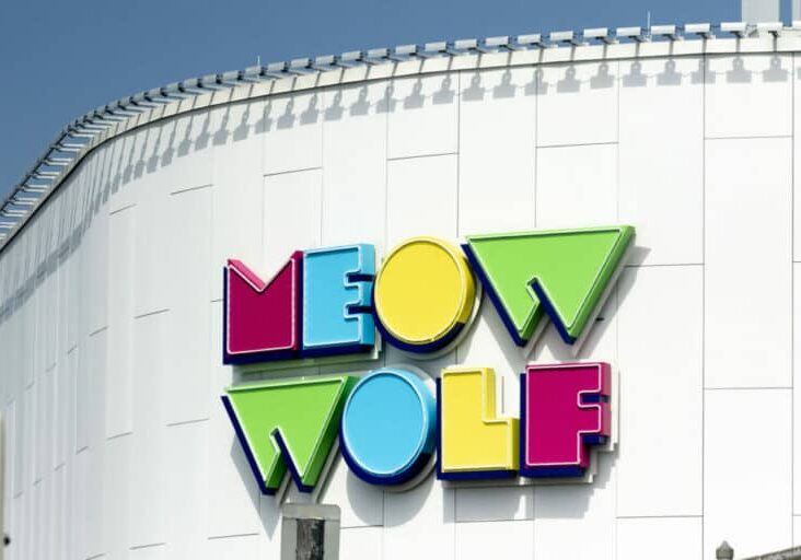 Meow Wolf's new building has a new sign. July 29, 2021.