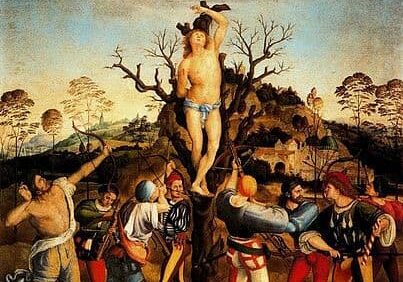 403px-G_Genga_Martirio_de_San_Sebastián_Uffizi