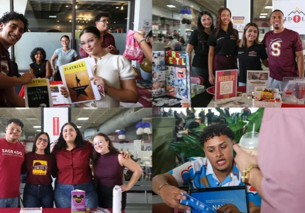 Imágenes de algunas organizaciones estudiantiles de Sagrado durante la más reciente Feria de Organizaciones Estudiantiles